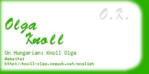 olga knoll business card